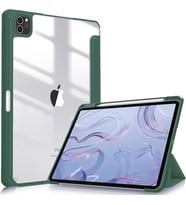 Apple iPad Pro 11 3. 4. Nesil Kılıf Grafiti Şeffaf Kalem Bölmeli A2435 A2759 A27 (Koyu Yeşil)