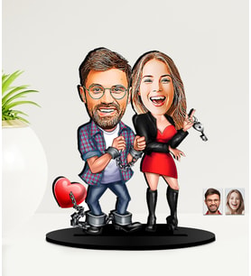 Kişiye Özel Karikatürlü  Sevgililer Günü Hediyesi   MDF Biblo