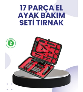Taşınabilir Deri Kutulu 17 Parça Manikür Seti