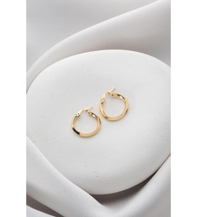 925 Ayar Gümüş Gold Halka Model Şarnel Küpe