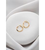 925 Ayar Gümüş Gold Halka Model Şarnel Küpe