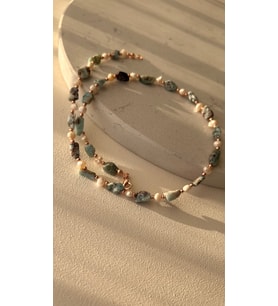 İnci-larimar Kolye