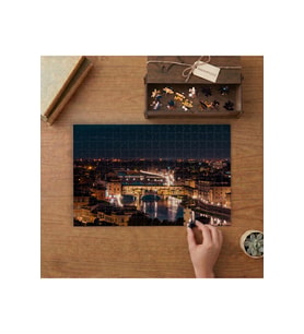 Ponte Vecchio Köprüsü Tasarımı 240 parça Ahşap Puzzle Ahşap Kutuda MP01648