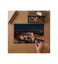 Ponte Vecchio Köprüsü Tasarımı 240 parça Ahşap Puzzle Ahşap Kutuda MP01648
