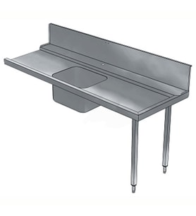 Electrolux Professional Bulaşık Giriş Tezgahı, Tek Evyeli (500x400 Mm), Giyotin Tip Bulaşık Makinesi İçin, 300 Mm Sırt, Sağdan Sola - 1800 Mm BHHPTB18R