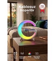 Torima Bluetooth Hoparlör Kablosuz Şarjlı Saat Masa Lambası 3in1 G1 Beyaz
