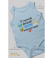 Dayıya Özel Sıfır Kollu Bebek Zıbını %100 Pamuk