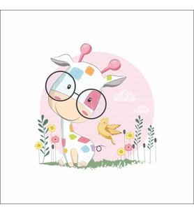 Sevimli Zürafa Sticker Duvar Sticker 30x30 CM