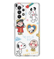 Samsung Galaxy A33 Uyumlu Snoopy Tasarımlı Şeffaf Telefon Kılıfı