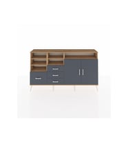 Arges Konsol 7 Raflı 4 Çekmeceli 2 Kapaklı 176x30x99 Çam-Antrasit