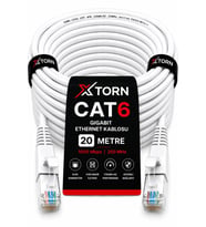 TORN CAT6 Ethernet Kablosu 20 Metre RJ45 LAN İnternet Modem Router Bilgisayar Kablosu