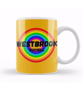 Russell Westbrook   Basketball gifts Vintage Retro Rainbow Quotes For BOYS AND Dad Kupa Bardak Porselen