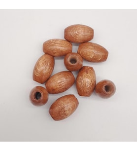 Angel Çanta Aksesuar 17 mm Ahşap Oval Boncuk Taba Renk 10 Adet