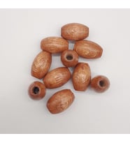 Angel Çanta Aksesuar 17 mm Ahşap Oval Boncuk Taba Renk 10 Adet