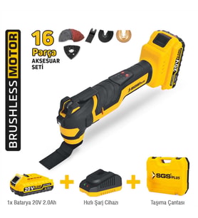 SGS AKÜLÜ MULTI-TOOLS KESİCİ VE RASPALAMA MAKİNESİ 20V 1*2.0 Ah SGS5435