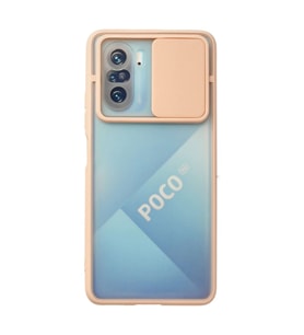 Xiaomi Poco F3 Kılıf Palm Buzlu Kamera Sürgülü Silikon - Pembe