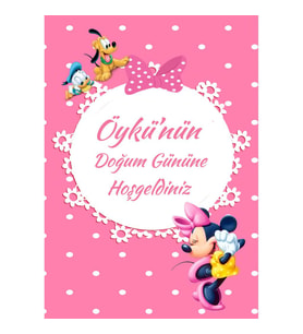 Minnie Mouse Afiş,Karşılama Panosu Branda Prens hdts1014-