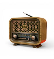 Ahşap Görünüm Nostalji Radyo,Nostalji Eskitme Nostaljik Radyo (Ekru-Açık Kahve)