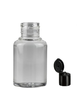 60ml plastik şefaf fliptop kapak şişe, 24 adet, açmalı kapak şişe, dezenfektan şişesi,sabun şişesi, kozmetik şişe (Şeffaf)