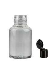 60ml plastik şefaf fliptop kapak şişe, 24 adet, açmalı kapak şişe, dezenfektan şişesi,sabun şişesi, kozmetik şişe (Şeffaf)