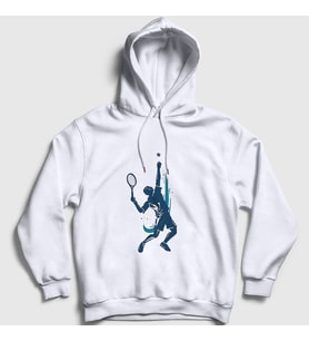 Presmono Unisex Beyaz Serve Servis Spor Tennis Tenis Kapüşonlu Sweatshirt 339150tt