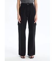 Kargo cep jeans pantolon siyah