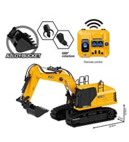 JCB Lisanslı 3'ü 1 Arada Uzaktan Kumandalı Ekskavatör Oyuncak Metal Kepçeli RC Ekskavatör Oyuncaklar