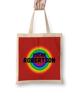 Oscar Robertson- Basketball gifts Vntage Retro Rainbow Quotes For BOYS AND Dad Bez Çanta Uzun Saplı