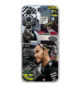 Samsung Galaxy A04S Uyumlu Lewis Hamilton Kolaj Tasarımlı Şeffaf Telefon Kılıfı