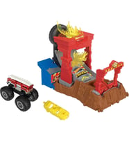 Hot Wheels - Hot Wheels Monster Trucks Arena Degli Scontri Sfida Bersaglio Infuocato Con 5-Alarm, Tr
