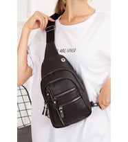  Siyah Deri Çapraz Omuz Çantası Bodygag Freebag 