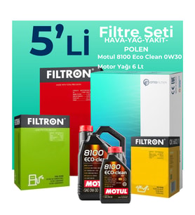 Filtron Audi Q5 40 TDi Filtre Bakım Seti Motul Motor Yağlı (2021-2024) 5 Li
