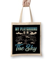 Cute & Funny My Playground Is In The Sky Skydiving Bez Çanta Uzun Saplı