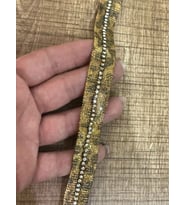 ZİRKON TAŞLI LEOPAR VARAKLI ŞERİT DİKİŞ GİYİM HOBİ AKSESUARI EN 2 CM (1 METRE )