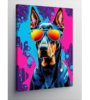 Kanvas Tablo Güneş Gözlüklü Doberman