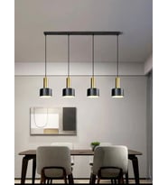 Rsylight Retro Metal Masa Üstü Dekoratif Rustik 4 Lü Siyah Gold Sıralı Avize