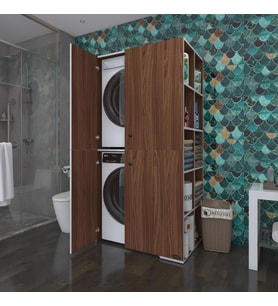 Kenzlife çamaşır-kurutma makinesi dolabı kapaklı fedyenka cvz 180*090*60 banyo arkalıksız (Karışık)