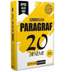 Pegem 20'li Paragraf Deneme KPSS ALES DGS Ezberbozan 