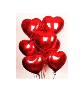 Folyo Balon 40 Cm 10 Adet Kalp Folyo Balon Seti