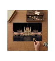 Macaristan Parlamento Binası Gece Manzarası Tasarımı 240 parça Ahşap Puzzle Ahşap Kutuda MP01569