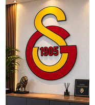 Galatasaray Temalı 1905 Duvar Dekoru 40x50 Cm 3mm MDF Lazer Kesim Sarı Kırmızı Taraftar Dekorasyon