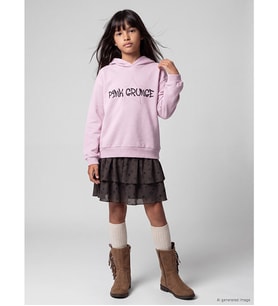 LCW Kids Lila Kapüşonlu Kız Çocuk Elbise