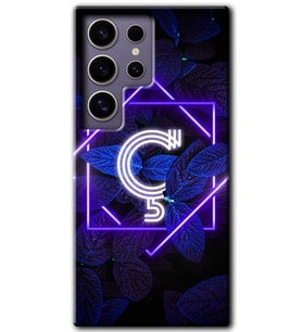 Galaxy S24 Ultra Kılıf HD Desen Baskılı Kılıf - Dark Neon Yaprak Ç Harfi
