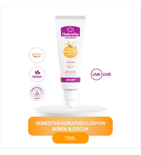 Lexroo HelioVita%100 Mineral Yüksek Koruma Etkili Güneşten Koruyucu Losyon, Bebek & Çocuk, SPF 50+