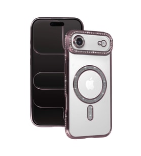 Apple İphone 17 Air Joke Simli Magneticsafe Kılıf - Pembe