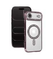 Apple İphone 17 Air Joke Simli Magneticsafe Kılıf - Pembe