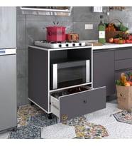 Kenzlife ocak dolabı nevresel gri 85*70*60 XLARGE çekmeceli hazır mutfak klasik setüstü ocak için sabit tabla (Karışık)