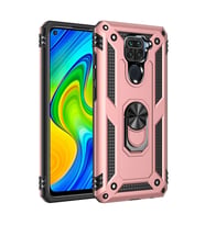 Xiaomi Redmi Note 9 Kılıf Sofya Yüzüklü Silikon Kapak - Rose