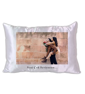 Seni Çok Seviyorum Fotoğraf Baskılı Dikdörtgen  Yastık 35x50