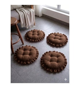 FIRFIRLI SANDALYE MİNDERİ SAÇAKLI SANDALYE MİNDERİ FIRFIRLI OVAL 45*45 CM